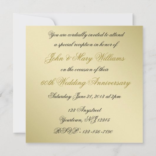 50e Golden Wedding Jubileum Foto Uitnodigen Kaart (Achterkant)