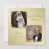 50e Golden Wedding Jubileum Foto Uitnodigen Kaart (Voorkant)