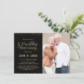 50e Golden Wedding Jubileum Foto: Uitnodiging (Staand voorkant)