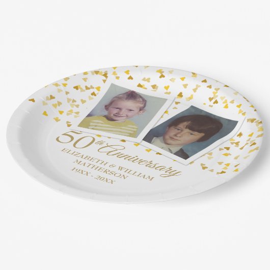 50e Golden Wedding Jubileum - Foto's Papieren Bordje (Gekanteld)