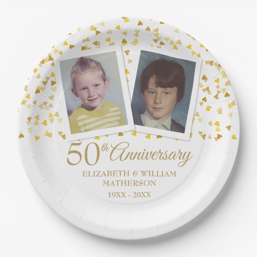 50e Golden Wedding Jubileum - Foto's Papieren Bordje (Voorkant)