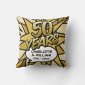 50e Golden Wedding Jubileum Fun Comic Book Kussen (Achterkant)