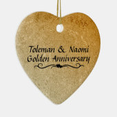 50e Golden Wedding Jubileum | Gepersonaliseerd Keramisch Ornament (Rechts)