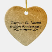 50e Golden Wedding Jubileum | Gepersonaliseerd Keramisch Ornament (Voorkant)