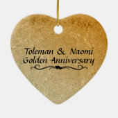50e Golden Wedding Jubileum | Gepersonaliseerd Keramisch Ornament (Achterkant)