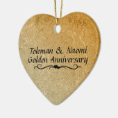 50e Golden Wedding Jubileum | Gepersonaliseerd Keramisch Ornament (Links)