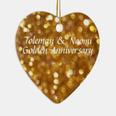 50e Golden Wedding Jubileum | Gepersonaliseerd Keramisch Ornament (Rechts)