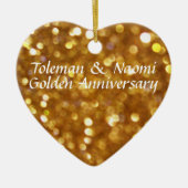 50e Golden Wedding Jubileum | Gepersonaliseerd Keramisch Ornament (Voorkant)