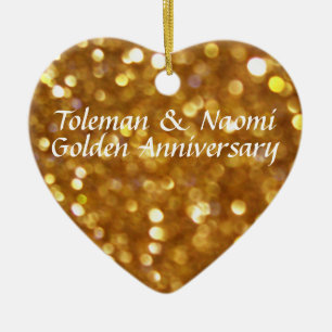 50e Golden Wedding Jubileum Gepersonaliseerd Keramisch Ornament