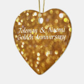 50e Golden Wedding Jubileum | Gepersonaliseerd Keramisch Ornament (Links)
