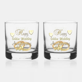 50e Golden Wedding Jubileum Gift Whisky Glas