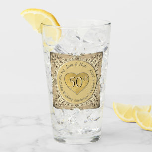 50e Golden Wedding Jubileum Glas