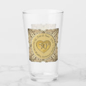 50e Golden Wedding Jubileum Glas (Voorkant)