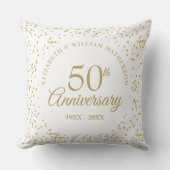 50e Golden Wedding Jubileum Gold Confetti Kussen (Voorkant)