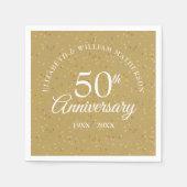 50e Golden Wedding Jubileum Gold Confetti Servet (Voorkant)