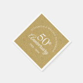 50e Golden Wedding Jubileum Gold Confetti Servet (Hoek)