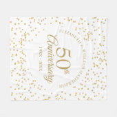 50e Golden Wedding Jubileum Gold Dust Confetti Fleece Deken (Voorkant (Horizontaal))