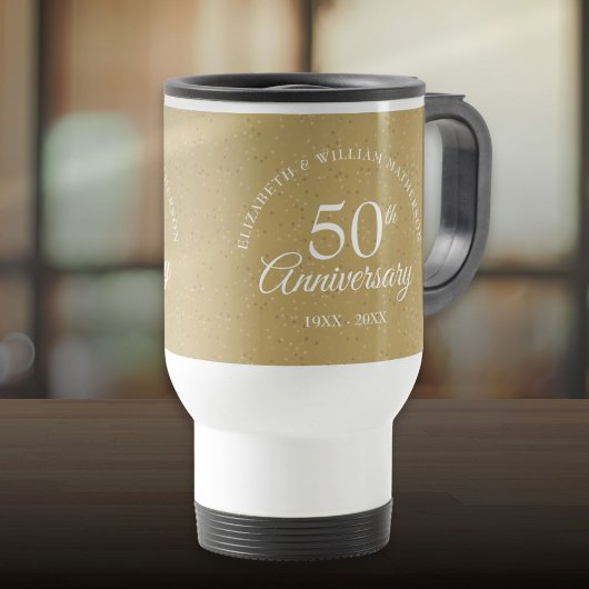 50e Golden Wedding Jubileum Gold Dust Confetti Reisbeker