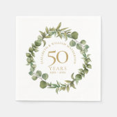 50e Golden Wedding Jubileum Greenery Garland Servet (Voorkant)