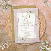 50e Golden Wedding Jubileum Greenery Kaart