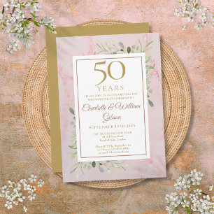 50e Golden Wedding Jubileum Greenery Kaart