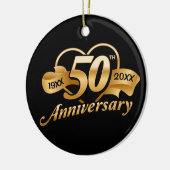 50e Golden Wedding Jubileum Heart Keramisch Ornament (Links)