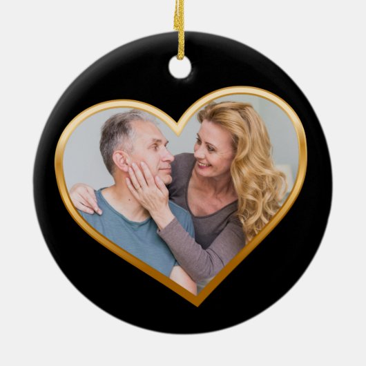 50e Golden Wedding Jubileum Heart Keramisch Ornament (Achterkant)