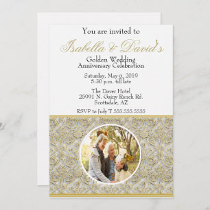 50e Golden Wedding Jubileum Invite Kaart