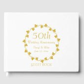 50e Golden Wedding Jubileum Ivy Wreath Gastenboek (Voorkant)