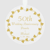 50e Golden Wedding Jubileum Ivy Wreath Ornament (achterkant)