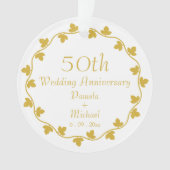 50e Golden Wedding Jubileum Ivy Wreath Ornament (voorkant)
