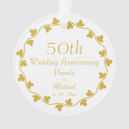 50e Golden Wedding Jubileum Ivy Wreath Ornament