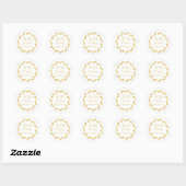 50e Golden Wedding Jubileum Ivy Wreath Ronde Sticker (Vel)