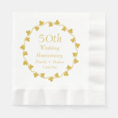 50e Golden Wedding Jubileum Ivy Wreath Servet (Voorkant)