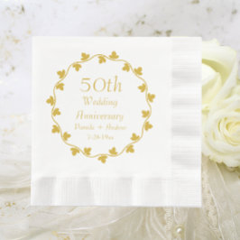 50e Golden Wedding Jubileum Ivy Wreath Servet