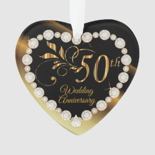 50e Golden Wedding Jubileum Keepomwille Design Ornament