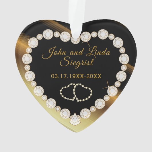 50e Golden Wedding Jubileum Keepsake Design Ornament (achterkant)