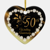 50e Golden Wedding Jubileum Keepslag Keramisch Ornament (Voorkant)