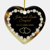 50e Golden Wedding Jubileum Keepslag Keramisch Ornament (Achterkant)