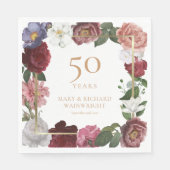 50e Golden Wedding Jubileum Land Roos Servet (Voorkant)