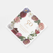 50e Golden Wedding Jubileum Land Roos Servet (Hoek)