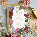 50e Golden Wedding Jubileum Land Rozen Kaart<br><div class="desc">Met decoratieve rozen uit het land die over een faux gouden folie lijst lopen,  dat je gepersonaliseerde gouden huwelijkstrouwdetails en de gelukkige echtgenoten in klassieke goudtekst insluit. Ontworpen door: Thisnotme©</div>