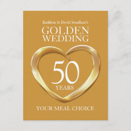 50e Golden Wedding Jubileum maaltijdkeuze Informatiekaartje