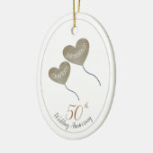 50e Golden Wedding Jubileum man & vrouw Keramisch Ornament (Links)