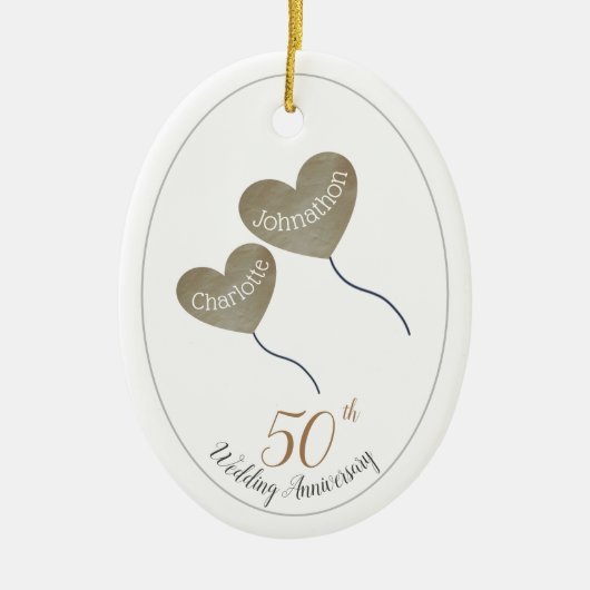 50e Golden Wedding Jubileum man & vrouw Keramisch Ornament (Voorkant)