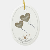 50e Golden Wedding Jubileum man & vrouw Keramisch Ornament (Achterkant)