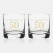 50e Golden Wedding Jubileum Matching Whisky Glas (Voorkant)