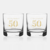 50e Golden Wedding Jubileum Matching Whisky Glas (Achterkant)