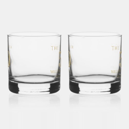 50e Golden Wedding Jubileum Matching Whisky Glas (Rechts)