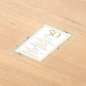50e Golden Wedding Jubileum Memories Greenery Acryl Uitnodigingen (Laagn)